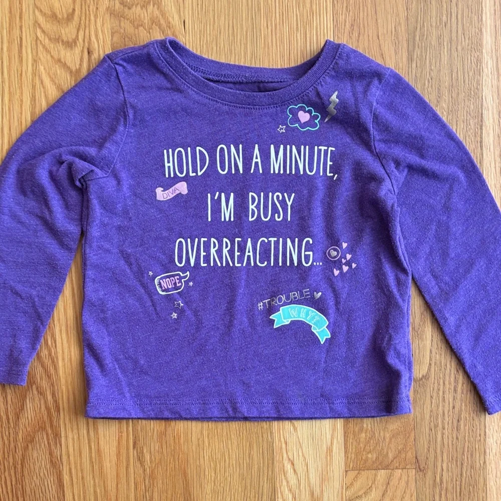 12-18M The Children's Place Long Sleeve Drama Queen Tee